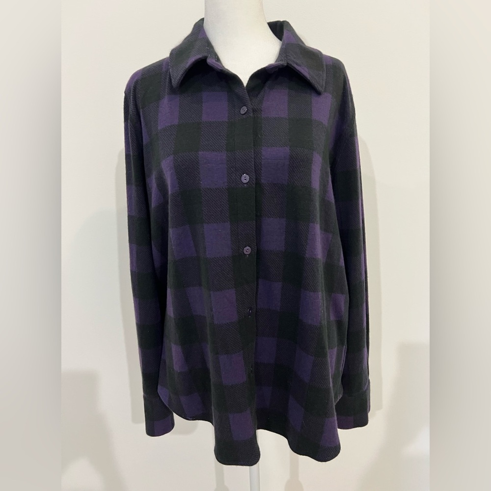 Tuckernuck Aubergine Check Chandler Flannel Size L - Picture 4 of 11
